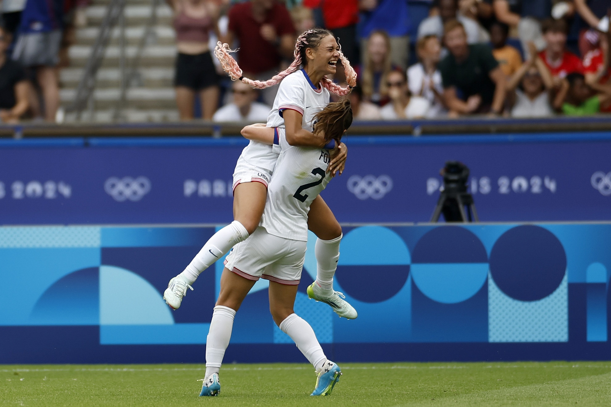 Paris 2024 Olympics Soccer Trinity Rodman USWNT goal quarterfinal women soccer United States Japan Parc des Princes Summer Games France