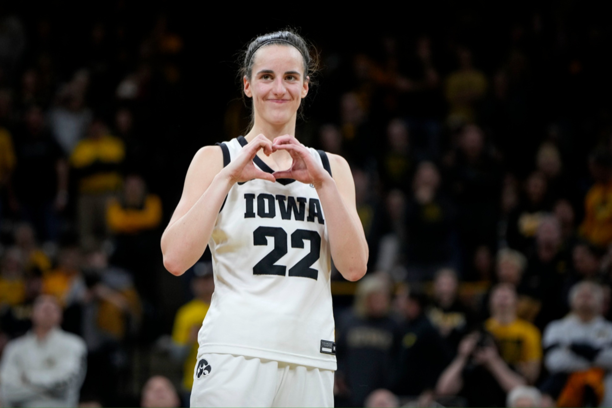 Cailin Clark during an NCAA college basketball game on Feb. 15, 2024, in Iowa City, Iowa