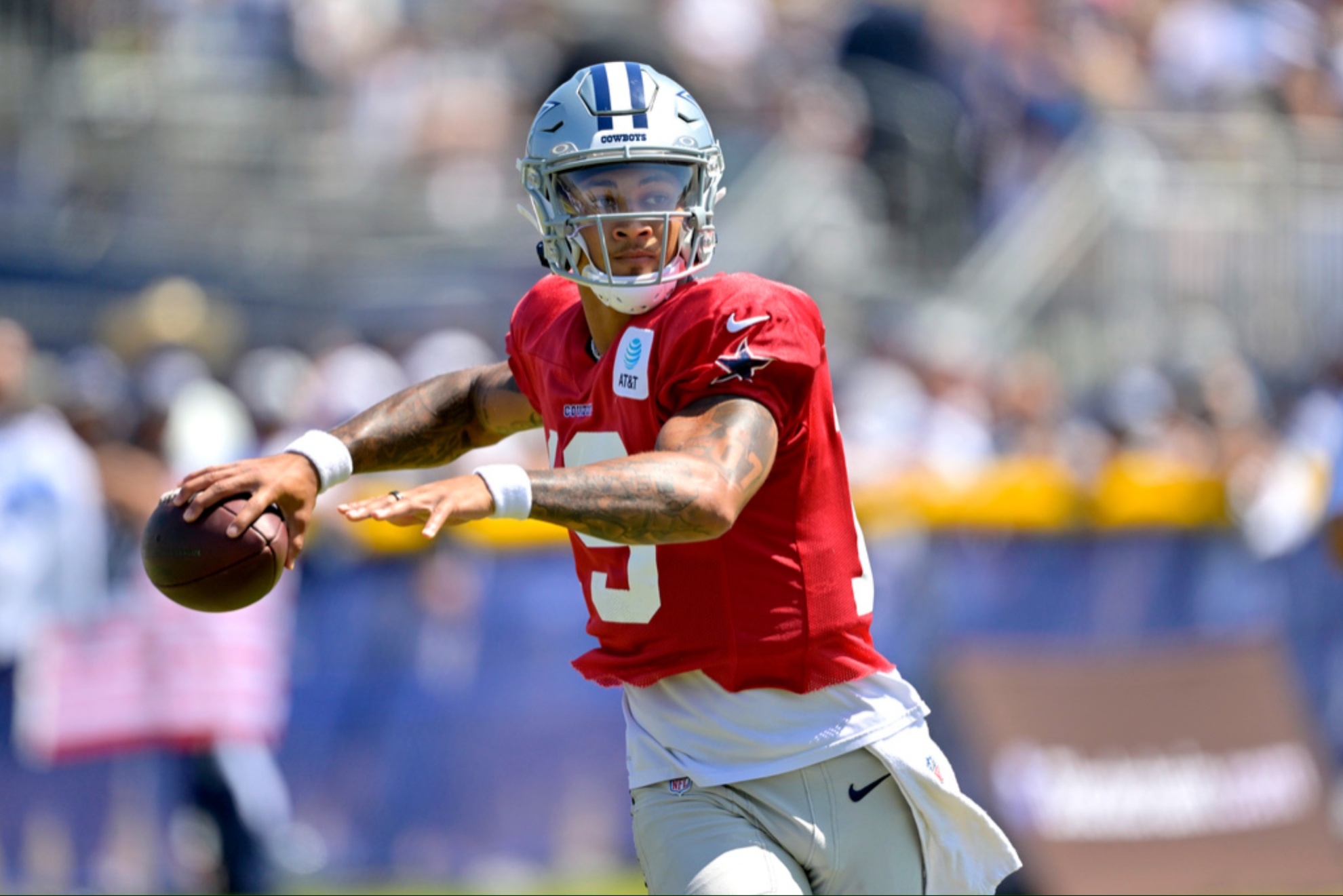 Dallas Cowboys backup quarterback Trey Lance.