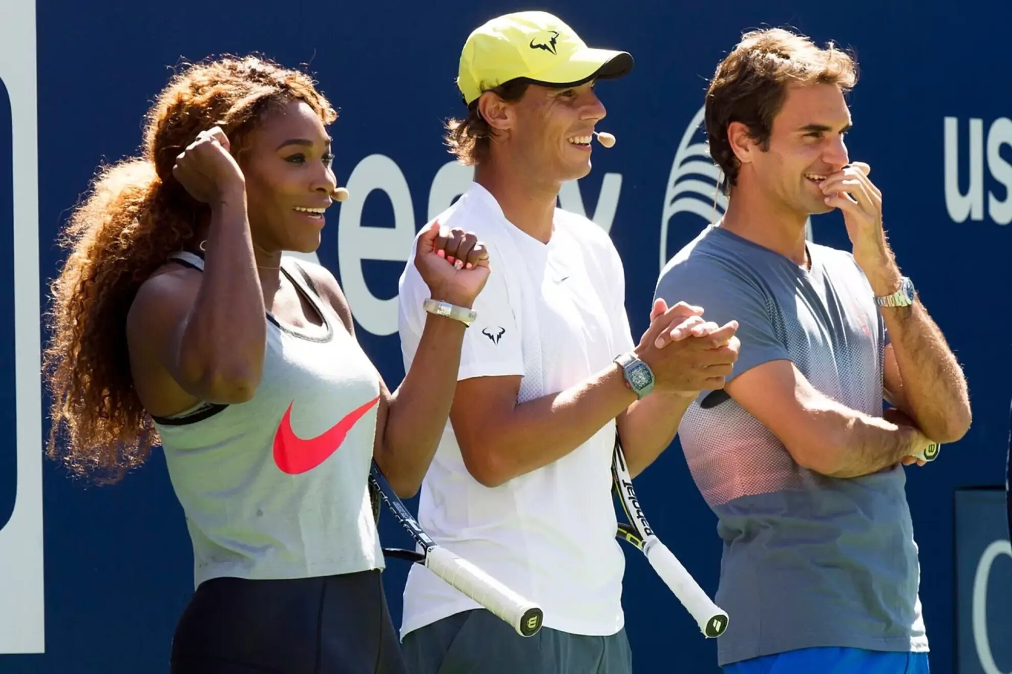 Serena Williams, Rafael Nadal and Roger Federer