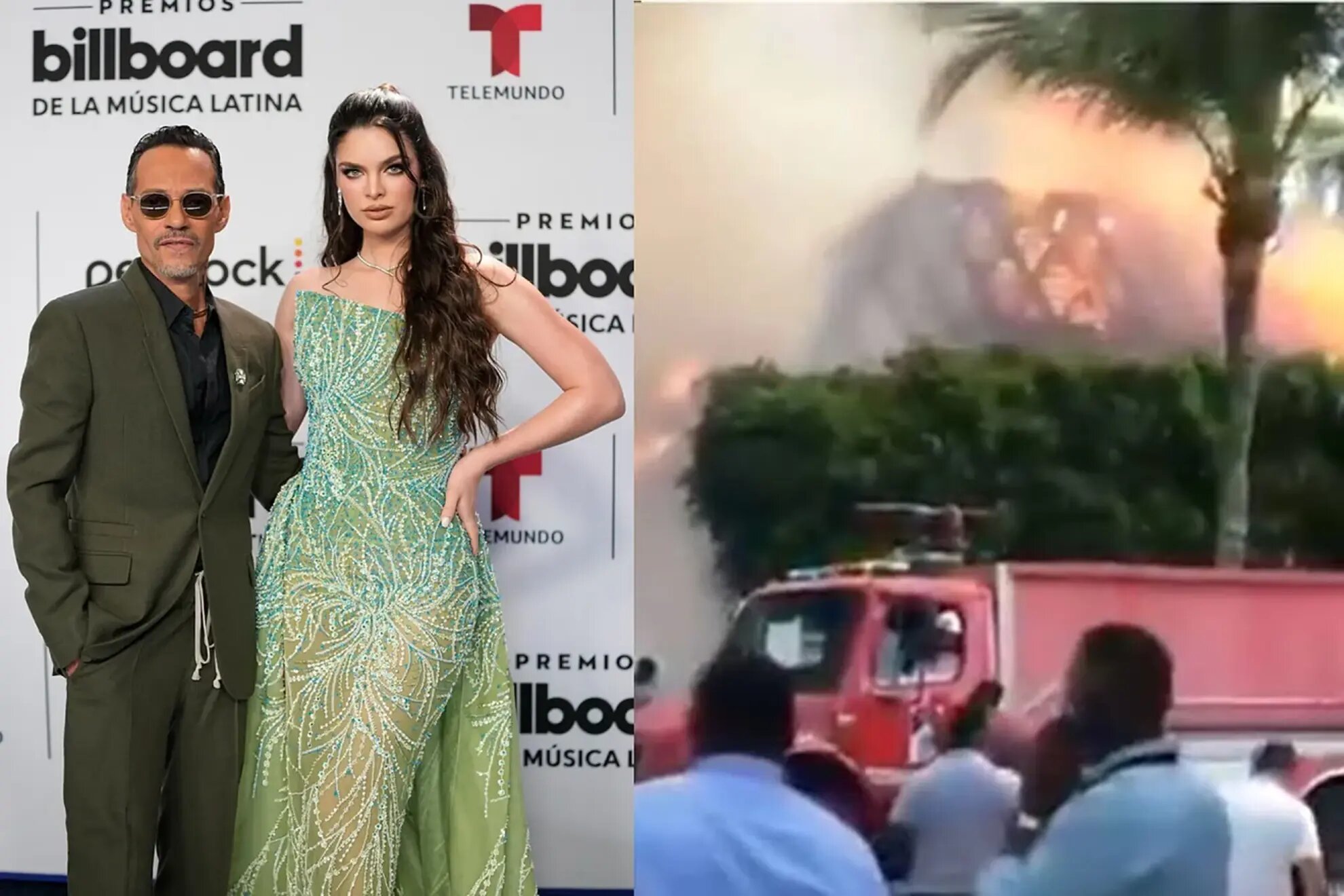 Marc Anthony thanked the emergency services for their quick response to the fire at his property in the Dominican Republic.