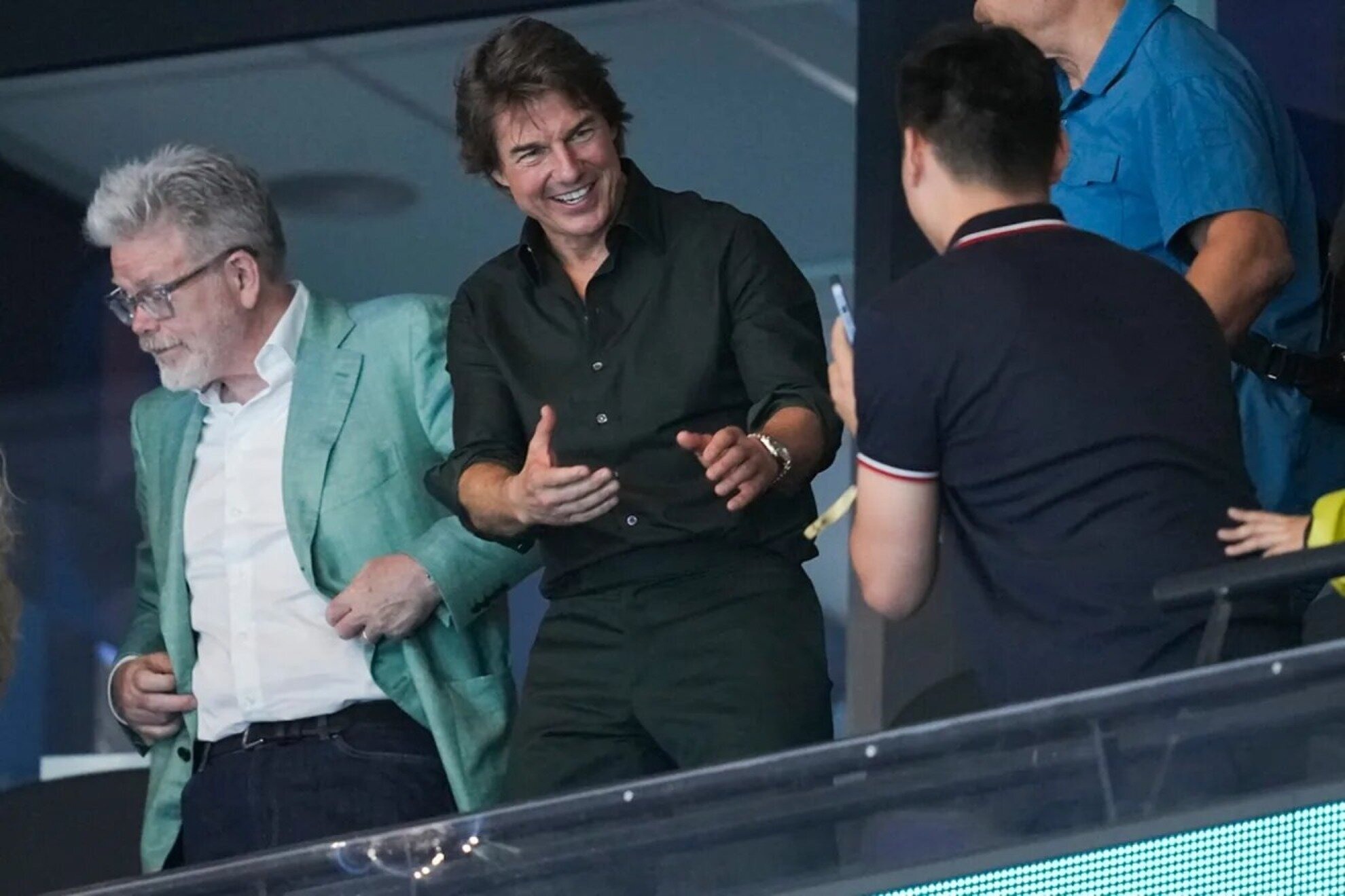 Tom Cruise, during a swimming event at the Paris 2024 Olympic Games.