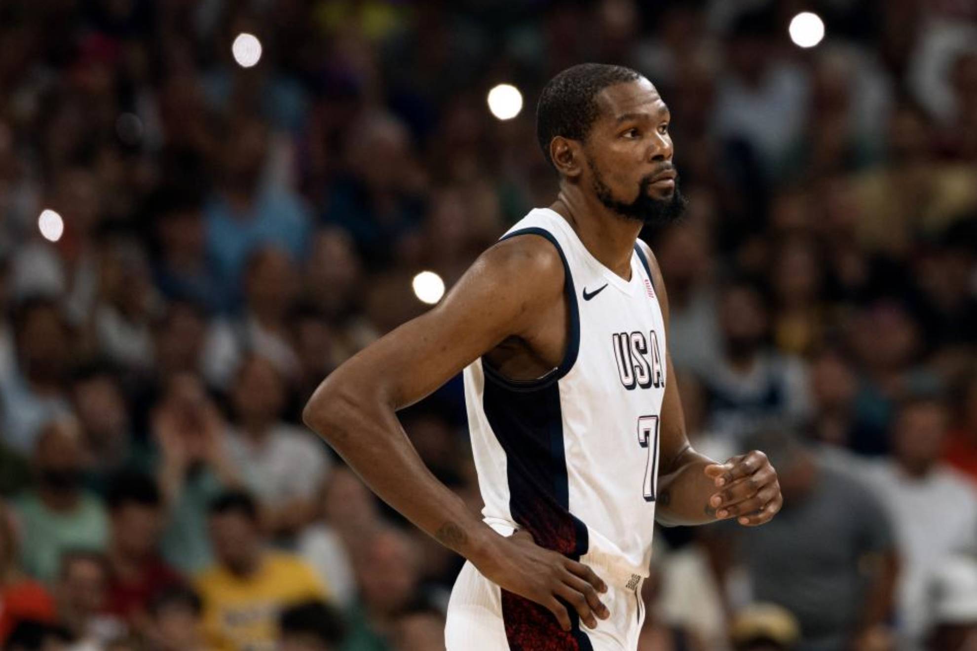 Kevin Durant durante un partido de Estados Unidos.