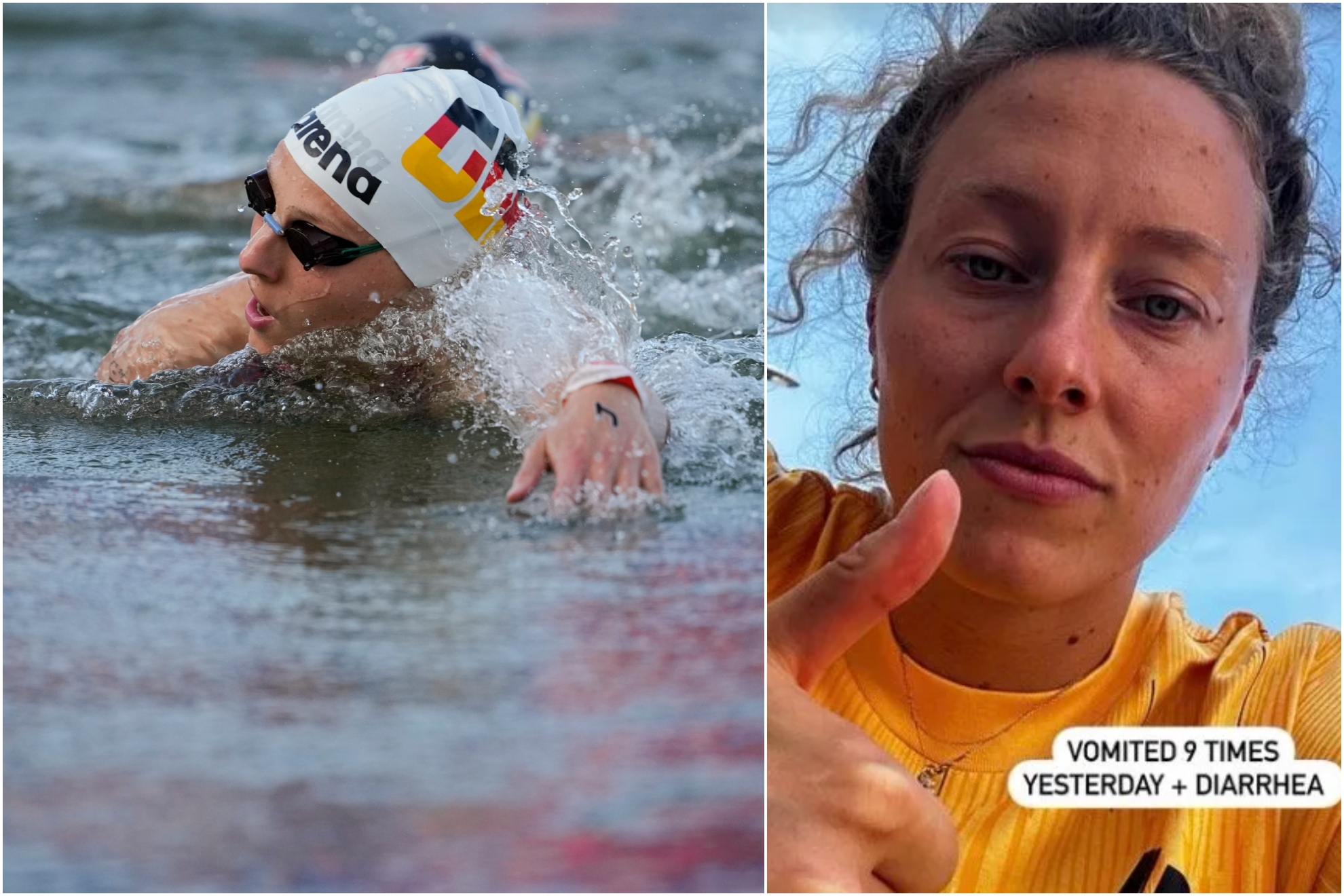 German sportswoman drinks Seine water while competing and her health condition is complicated