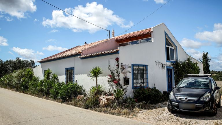 The house where a German national suspected of involvement in the 2007 disappearance of British child Madeleine McCann used to live, in Lagos, southern Portugal. Pic: Fabio Mestrinho/EPA-EFE/Shutterstock 