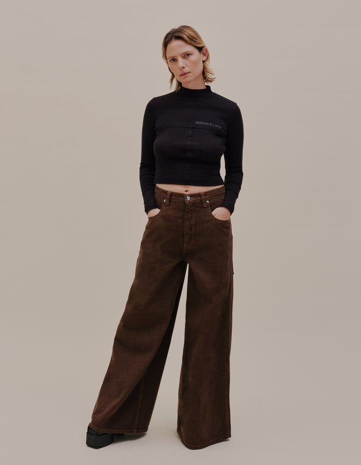 ULTRA WIDE LEG JEAN IN TOBACCO