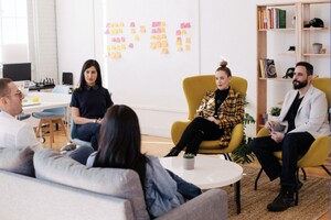 group of colleagues dressed in business casual attire