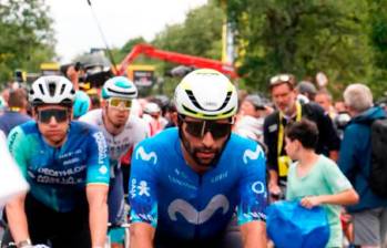 El ciclista antioqueño estuvo cerca de ganar un par de etapas en el Tour de Francia 2024. Si embargo, no tuvo un lanzador y no consiguió la victoria. FOTO: TOMADA DEL X DE @Teammovistar