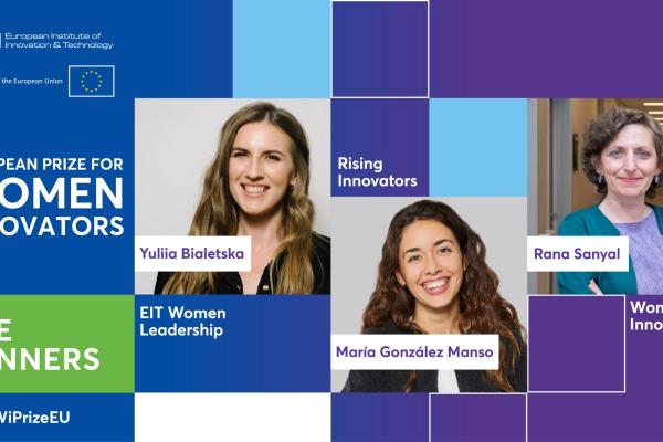 Faces of the 3 women winners of the European Prize for Women Innovators