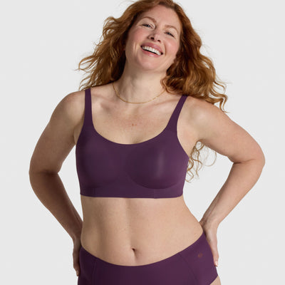 All Color: Plum | Adjustable smoothing back wireless bra