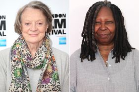 Maggie Smith attends a photocall for "The Lady In The Van" during the BFI London Film Festival at May Fair Hotel on October 13, 2015 in London, England., Whoopi Goldberg attends Shorts: Animated Shorts Curated by Whoopi G during the 2023 Tribeca Festival at AMC 19th Street on June 10, 2023 in New York City.
