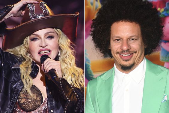 Madonna performs during The Celebration Tour at The O2 Arena on October 15, 2023 in London, England., Eric Andre attends the special screening of Universal Pictures' "Trolls: Band Together" held at TCL Chinese Theatre on November 15, 2023 in Hollywood, California. 