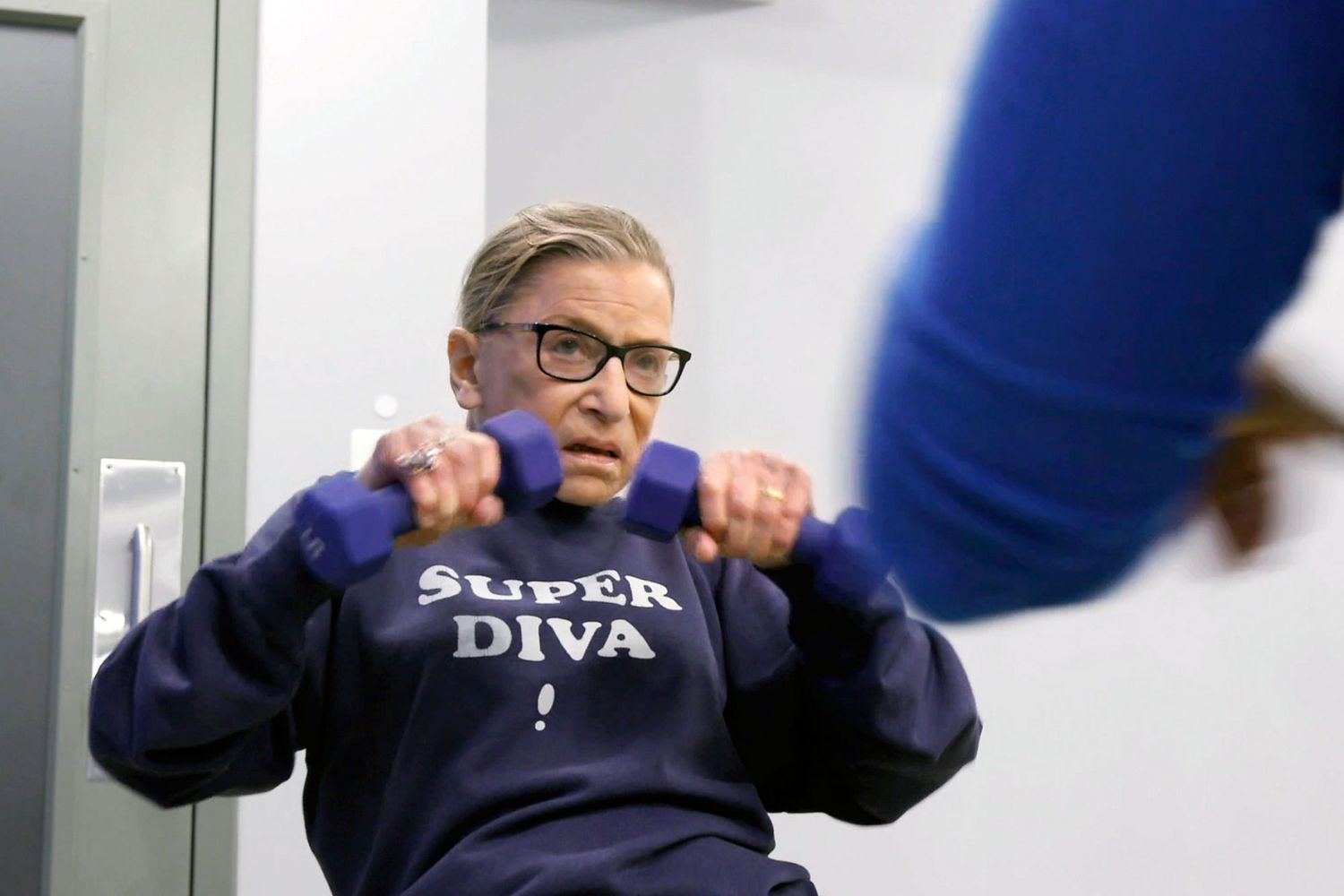 RBGJustice Ruth Bader Ginsburg mid workout routine
