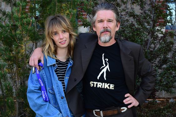 Maya Hawke and Ethan Hawke attend the world premiere of "Wildcat" at the 50th Telluride Film Festival on September 01, 2023 in Telluride, Colorado