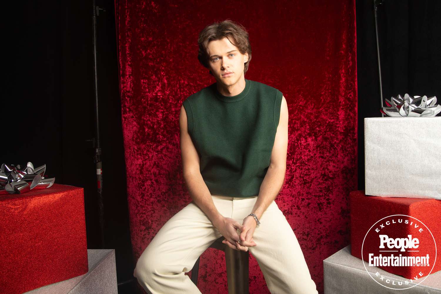 Christopher Briney photographed in the 2023 PEOPLE and Entertainment Weekly Jingle Ball portrait studio