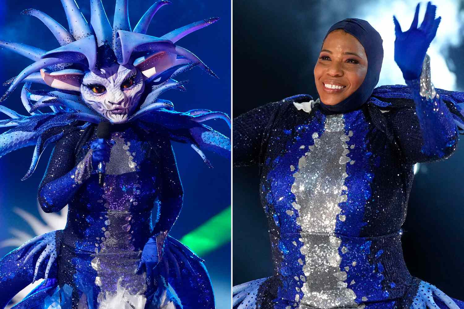 Sea Queen in costume on 'The Masked Singer' // unmasked on show as Macy Gray