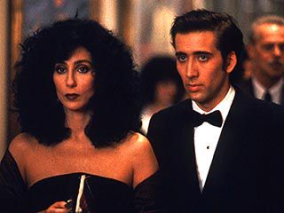 Cher, Moonstruck | BLACK TIE Cher and Nicolas Cage smitten with one another in Moonstruck