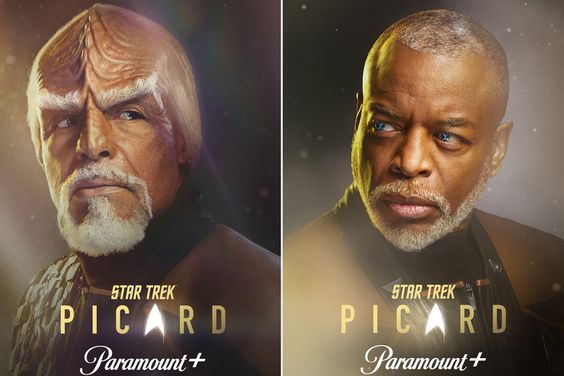 Picard season 3 posters of LeVar Burton and Michael Dorn