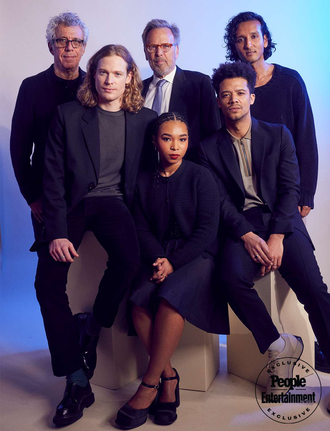 Eric Bogosian, Mark Johnson, Assad Zaman, Jacob Anderson, Delainey Hayles, and Sam Reid of 'Interview With the Vampire'