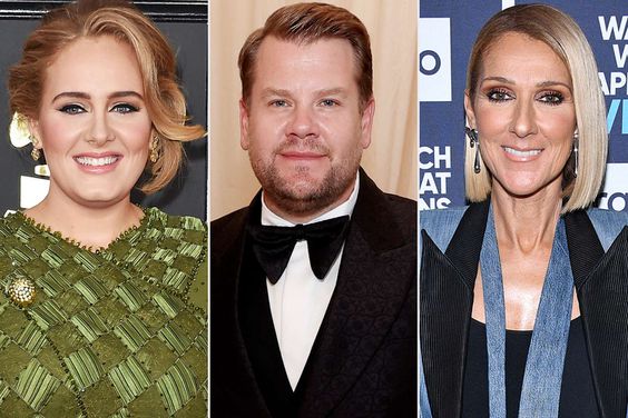 Adele, James Corden and Celine Dion