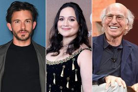 Split of Jonathan Bailey, Lily Gladstone, and Larry David