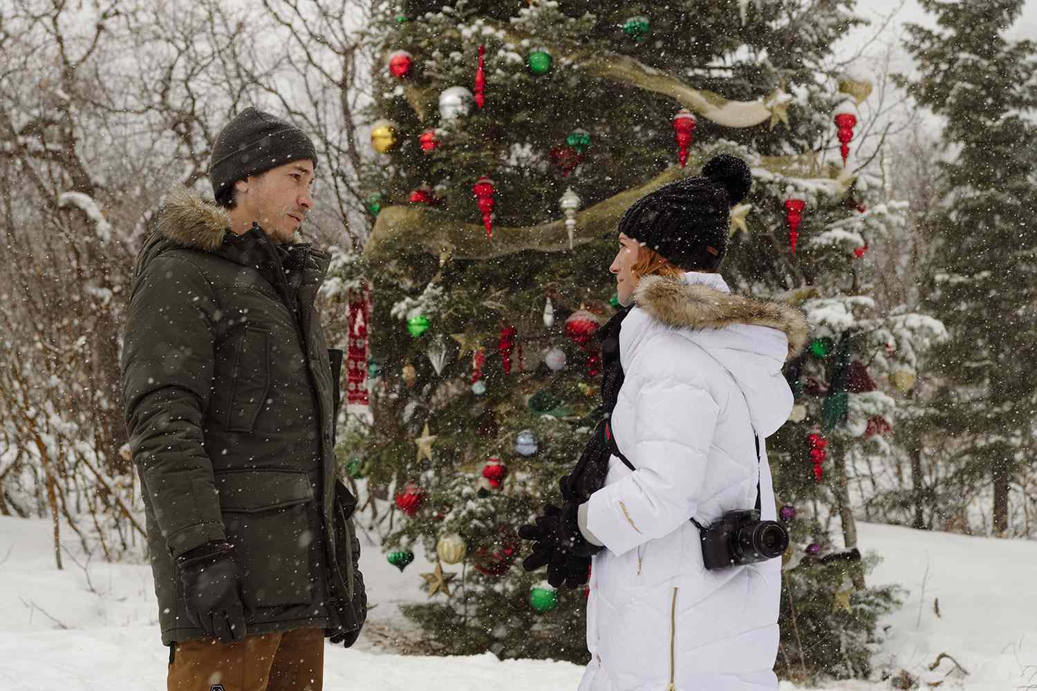 Britany Snow and Justin Long in Christmas With The Campbells credit RLJE Films