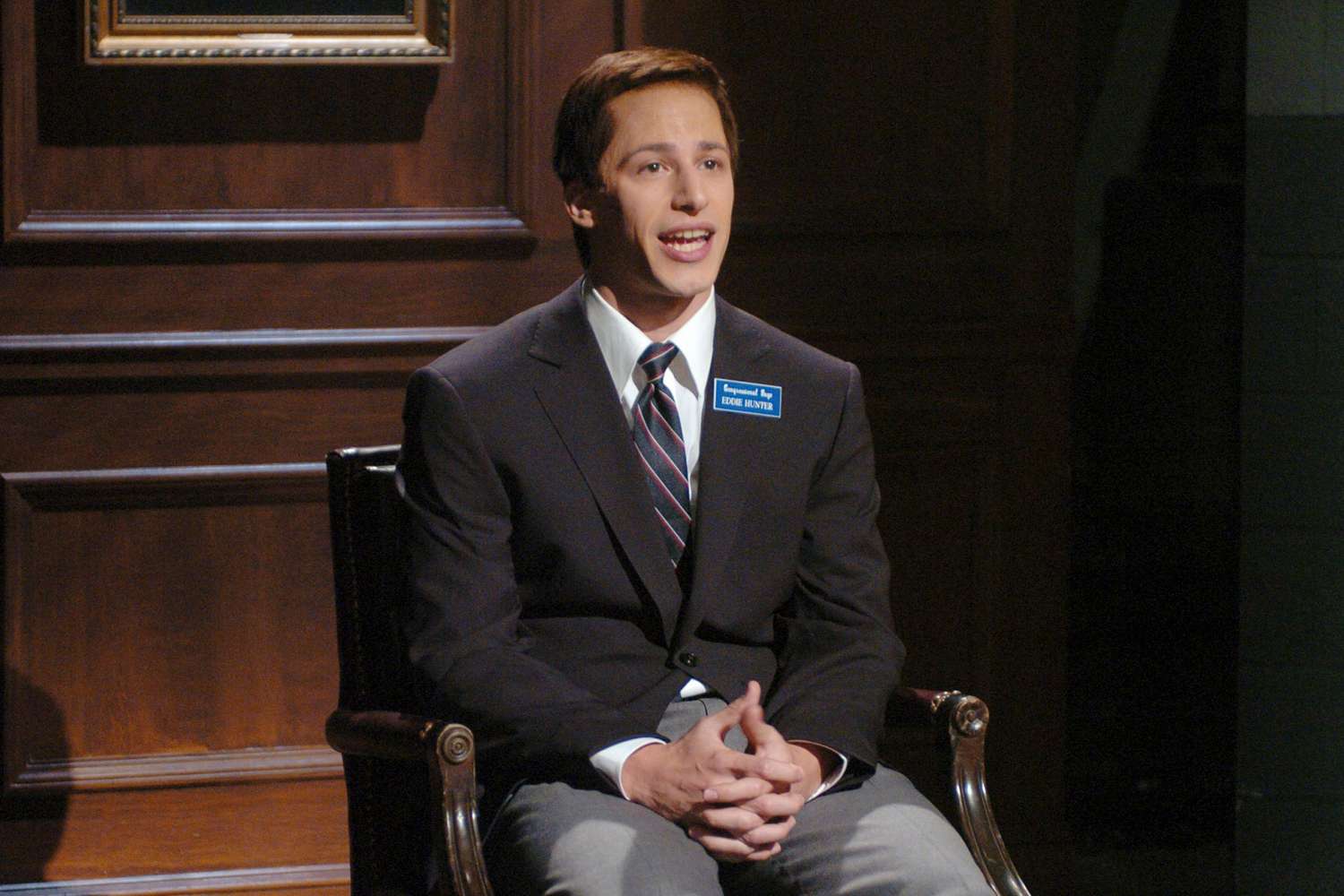 Saturday Night Live Andy Samberg as Eddie Hunter during "Nancy Grace" skit on October 7, 2006