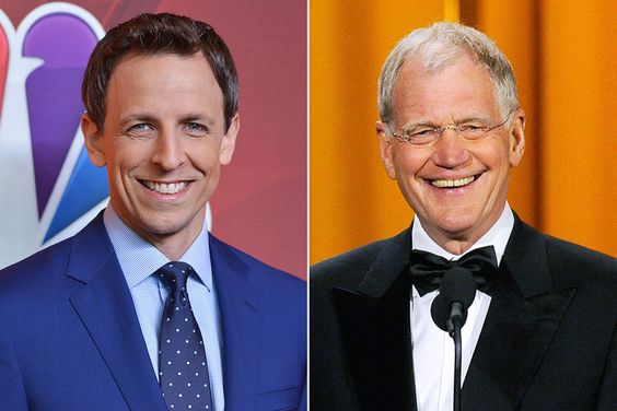 Seth Meyers and David Letterman