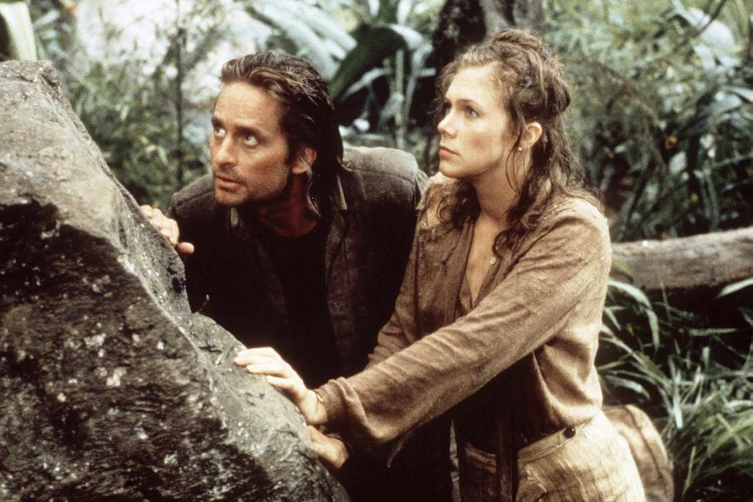 ROMANCING THE STONE, Michael Douglas, Kathleen Turner, 1984, TM & Copyright (c) 20th Century Fox Fil