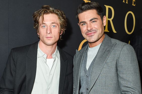 Jeremy Allen White and Zac Efron at the Los Angeles premiere of "The Iron Claw" held at DGA Theater on December 11, 2023 in Los Angeles, California.