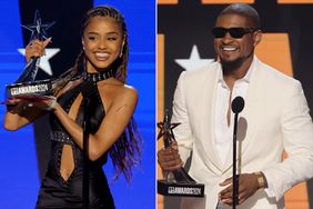 Tyla and usher accepting awards at the BET awards 2024