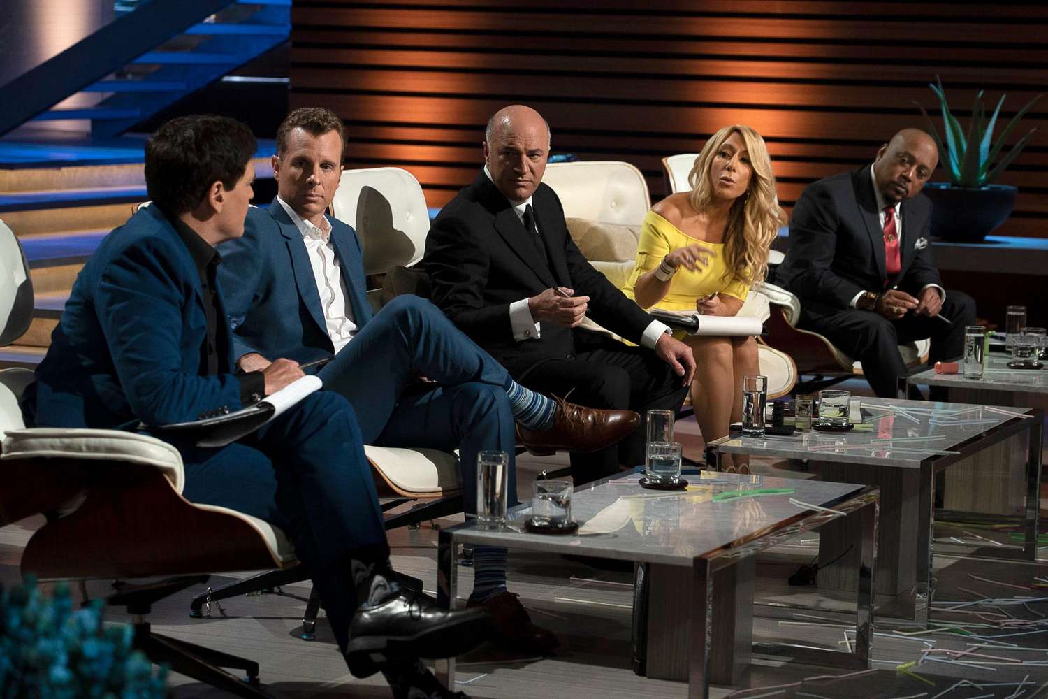 Mark Cuban, Jamie Siminoff, Kevin O'Leary, Lori Greiner, and Daymond John on 'Shark Tank'