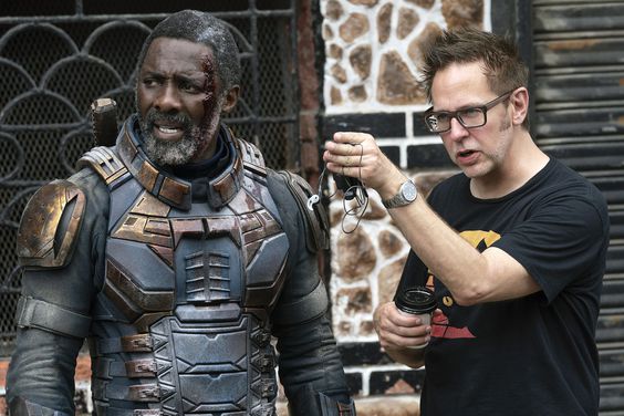 James Gunn directing Idris Elba on the set of 'The Suicide Squad'