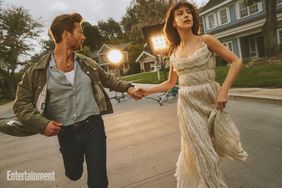TWISTERS Glen Powell and Daisy Edgar-Jones photographed exclusively for EW on April 14, 2024 in Los Angeles. 