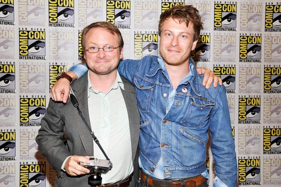 Director Rian Johnson and Noah Segan at Sony Pictures Panels At Comic-Con Convention 2012 at San Diego Convention Center on July 13, 2012 in San Diego, California. Rian Johnson Noah Segan Sony Pictures Panels At Comic-Con Convention 2012 San Diego America.