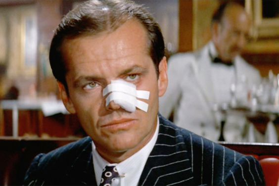 LOS ANGELES - JUNE 20: The movie "Chinatown", directed by Roman Polanski and written by Robert Towne. Seen here, Jack Nicholson as J.J. 'Jake' Gittes. Initial theatrical release June 20, 1974. Screen capture. Paramount Pictures. (Photo by CBS via Getty Images)
