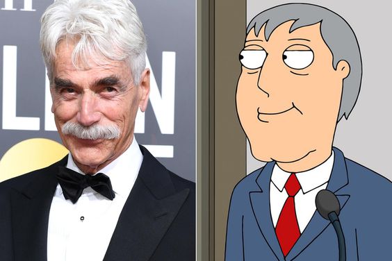 Actor Sam Elliott arrives for the 76th annual Golden Globe Awards on January 6, 2019, at the Beverly Hilton hotel in Beverly Hills, California. (Photo by VALERIE MACON / AFP) (Photo credit should read VALERIE MACON/AFP/Getty Images) FAMILY GUY, l-r: Mayor Adam West (voice: Adam West), Peter Griffin (voice: Seth MacFarlane) in 'JOLO' (Season 13, Episode 14, aired April 12, 2015). TM and Copyright &copy;20th Century Fox Film Corp. All rights reserved./courtesy Everett Collection