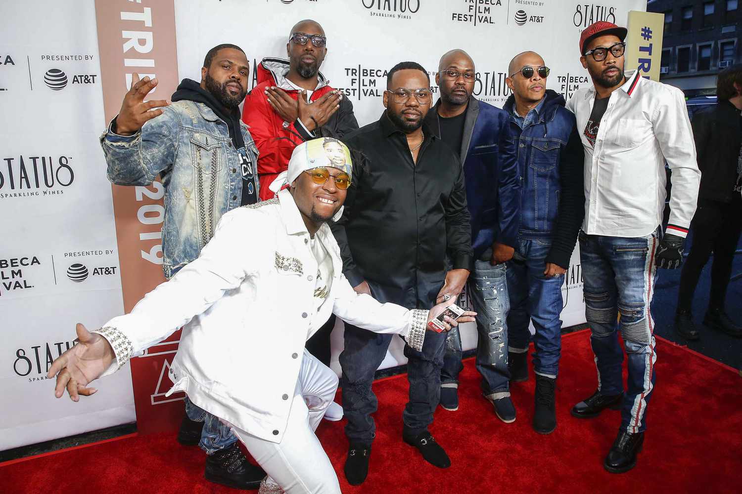 NEW YORK, NEW YORK - APRIL 25: (L-R) Corey Woods "Raekwon", Inspectah Deck, Elgin Turer "Mast Killa", Lamont Hawkins "U-God", Robert Diggs "RZA" and (F) Young Dirty Bastard attend Tribeca TV: "Wu-Tang Clan: Of Mics And Men" at Beacon Theatre on April 25, 2019 in New York City. (Photo by John Lamparski/WireImage)