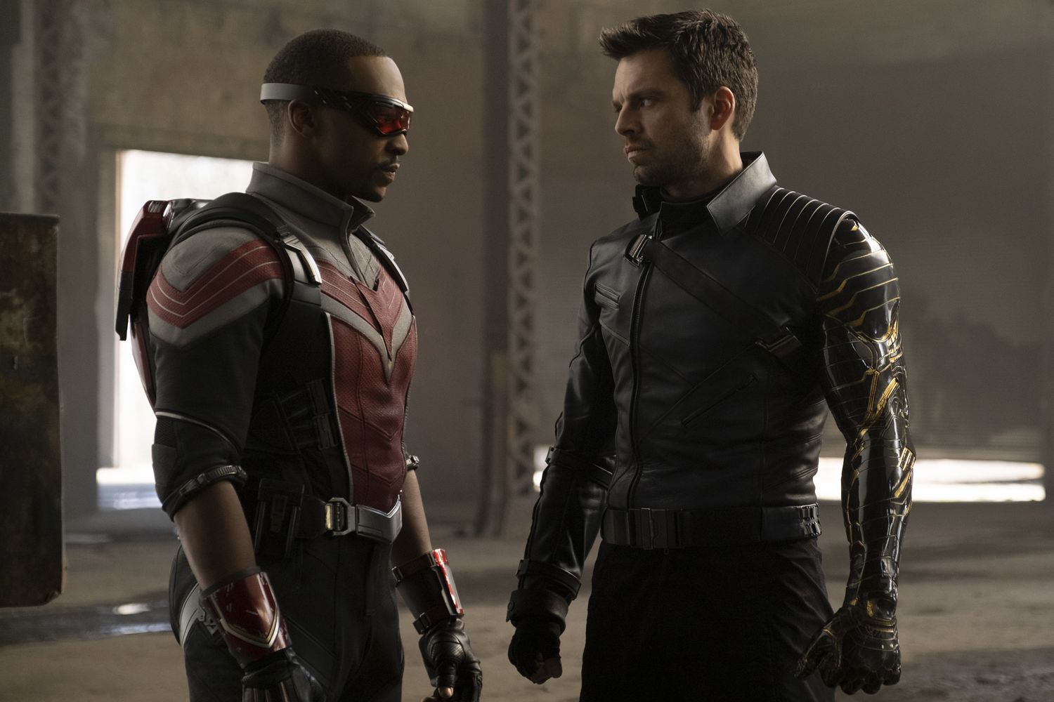 Anthony Mackie as Sam Wilson/Falcon and Sebastian Stan as Bucky Barnes/Winter Soldier on 'The Falcon and the Winter Soldier'