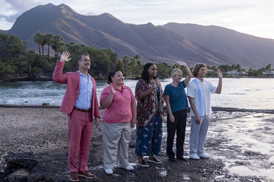 Photograph by Mario Perez/HBO Murray Bartlett, Jolene Purdy, Natasha Rothwell, Lukas Gage HBO The White Lotus