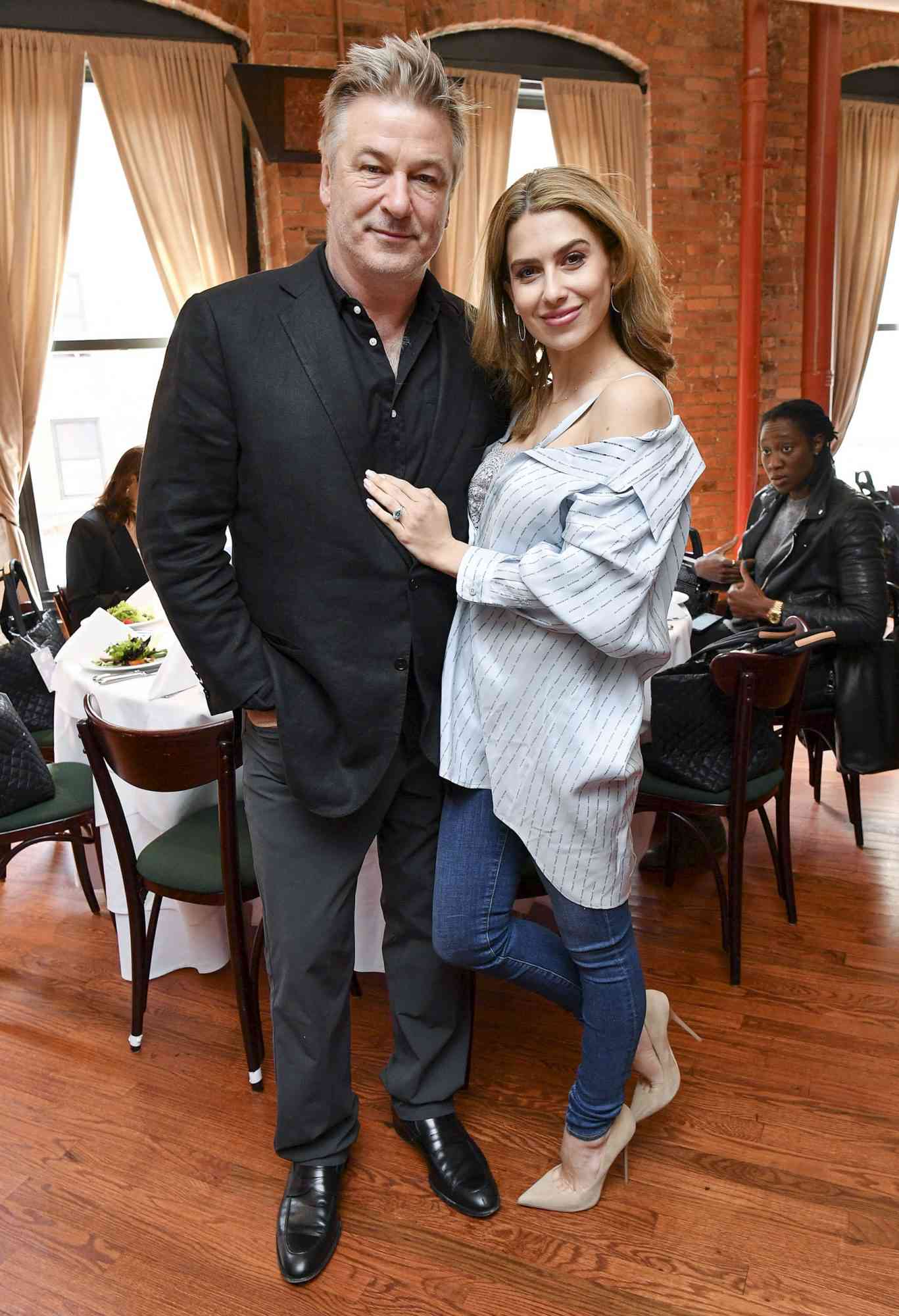 NEW YORK, NEW YORK - APRIL 25: Alec Baldwin (L) and Hilaria Baldwin attend the 2019 Tribeca Film Festival Jury Lunch at Tribeca Grill Loft on April 25, 2019 in New York City. (Photo by Dia Dipasupil/Getty Images for Tribeca Film Festival)