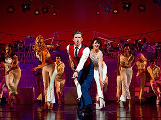 CATCH ME IF YOU CAN Despite some stellar performances (Aaron Tveit and the cast, pictured), the new musical version of the 2002 caper movie feels