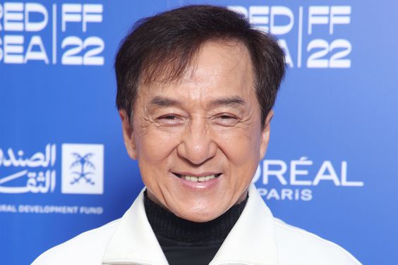 Jackie Chan poses before his "In Conversation" at the Red Sea International Film Festival on December 08, 2022 in Jeddah, Saudi Arabia