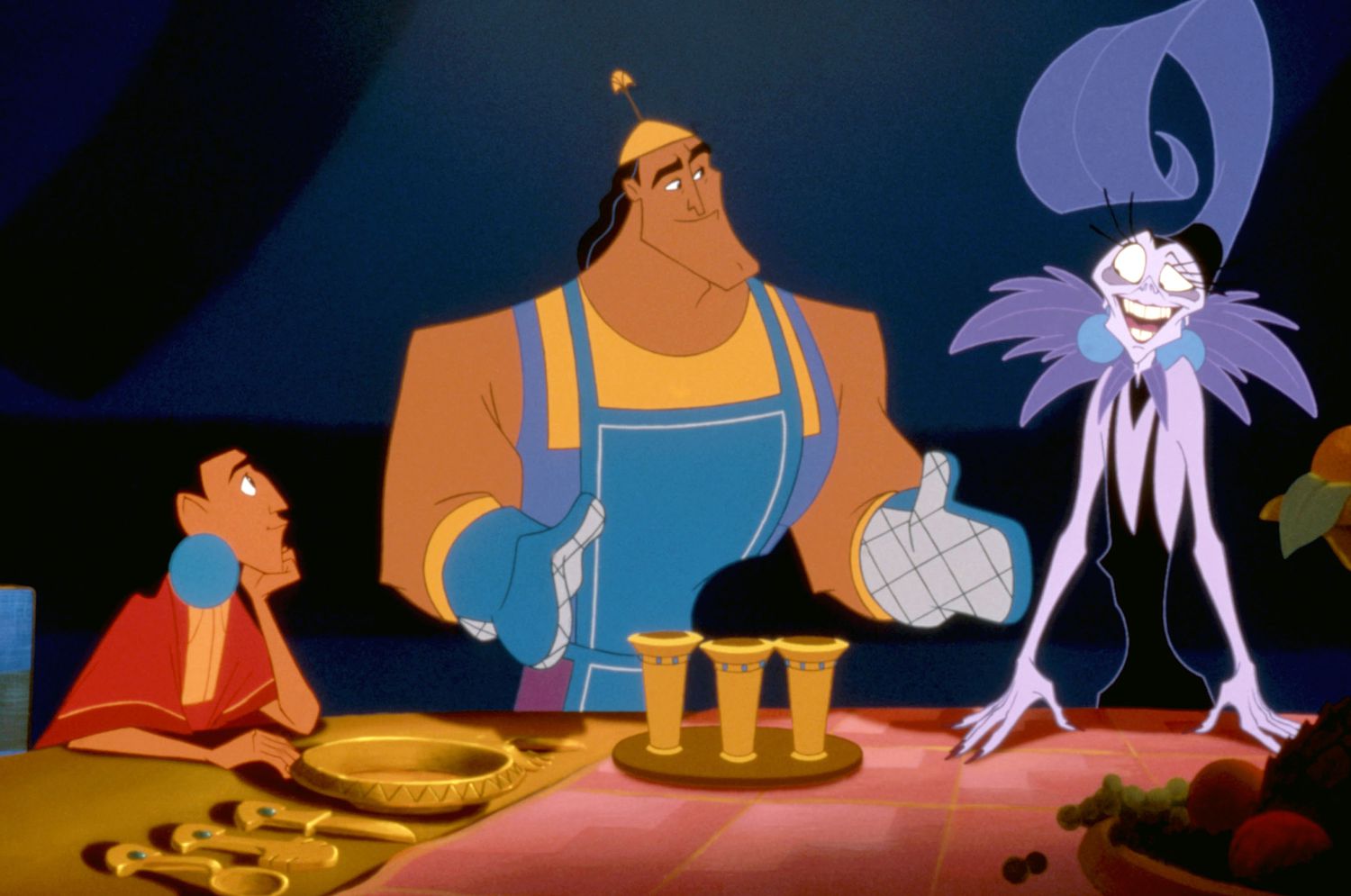 THE EMPEROR'S NEW GROOVE, Emperor Kuzco, Kronk, Yzma, 2000