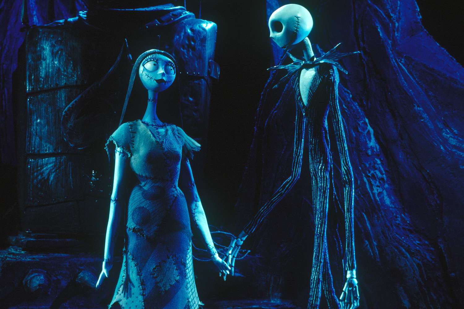 On the set of The Nightmare Before Christmas, a stop motion musical fantasy film written and produced by Tim Burton and directed by Henry Selick.