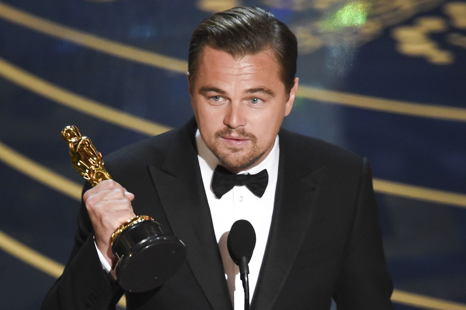 Leonardo DiCaprio accepts the Best Actor award for 'The Revenant' onstage during the 88th Annual Academy Awards at the Dolby Theatre on February 28, 2016 in Hollywood, California. 