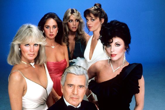 DYNASTY, clockwise from far left: Linda Evans, Pamela Bellwood, Heather Locklear, Pamela Sue Martin,