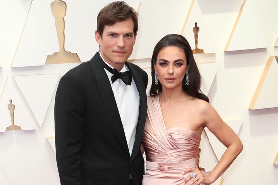 Ashton Kutcher and Mila Kunis attend the 94th Annual Academy Awards at Hollywood and Highland on March 27, 2022 in Hollywood, California.