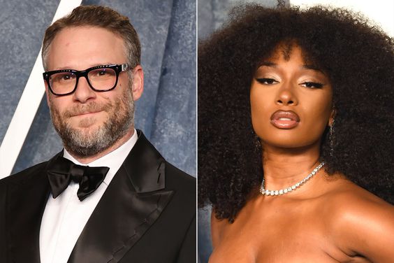 Seth Rogen and Megan Thee Stallion At Vanity Fair's 2023 Oscar Party