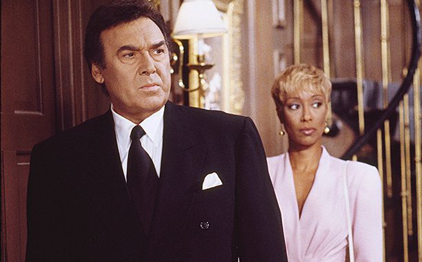 ALL CROPS: 138379256 DAYS OF OUR LIVES -- Pictured: (l-r) Joseph Mascolo as Stefano DiMera, Tanya Boyd as Celeste Perrault (Photo by NBC/NBCU Photo Bank via Getty Images)